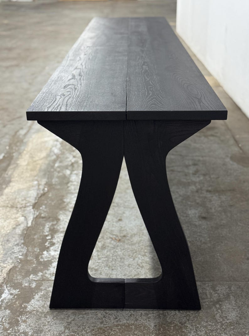 Handmade Drop-Leaf Console Table: Mid-Century Modern Sofa Table, USA made Bild 2