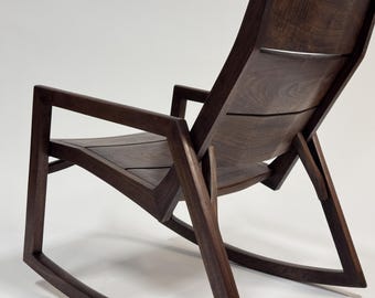 Handmade Modern Rocking Chair: Solid Hardwood, Indoor/Outdoor, USA made