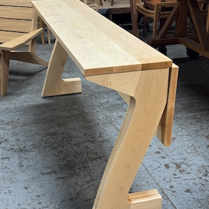 Handmade Drop-Leaf Console Table: Mid-Century Modern Sofa Table, USA made Bild 15