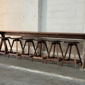 Handmade Drop-Leaf Console Table: Mid-Century Modern Sofa Table, USA made Bild 7