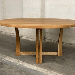 Modern Round Dining Table, Solid Wood Table, Custom Table, Dining Set