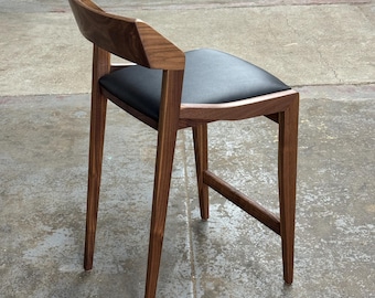 OSTERIA Modern Counter Stool with Cushion, Leather seat Stool, Barstool, USA made