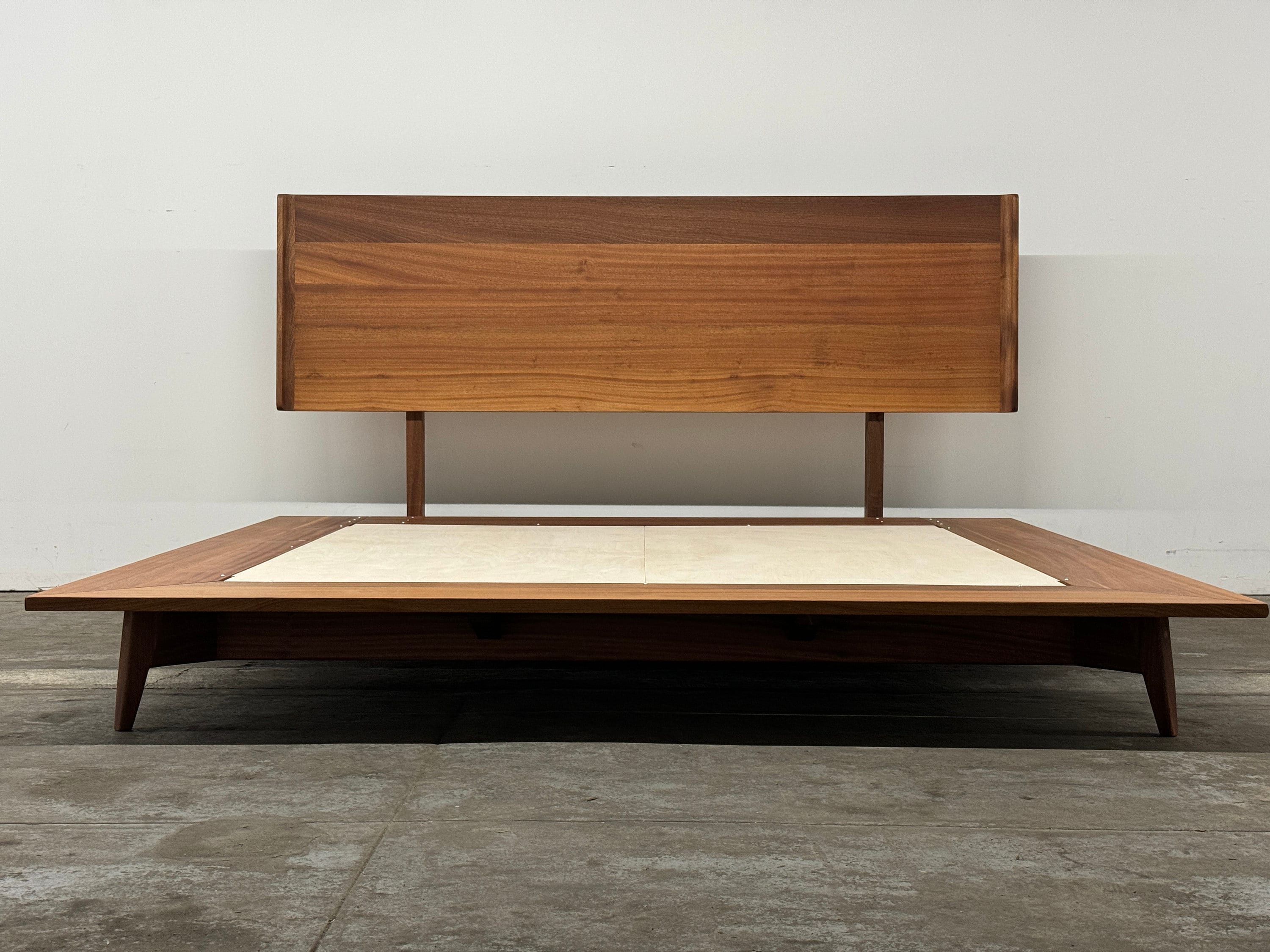 Lunare Platform Bed, Midcentury modern bed, solid wood bed frame,
