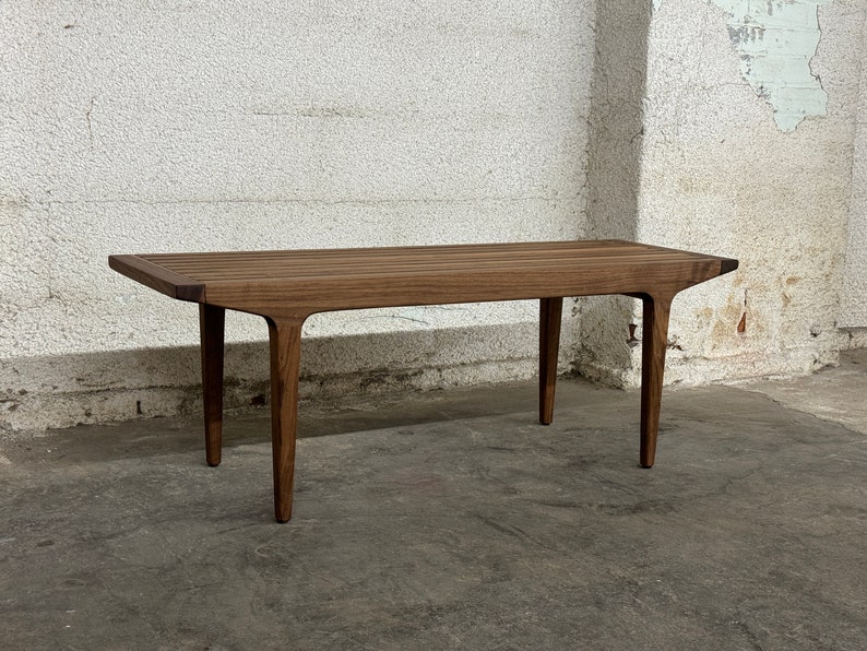 Mid-century Modern Bench, Solid Wood Bench, Dining Set Bench image 9