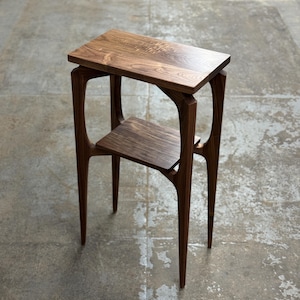 Modern Wood Console Table: Sculptural Entryway Sofa Table, USA made