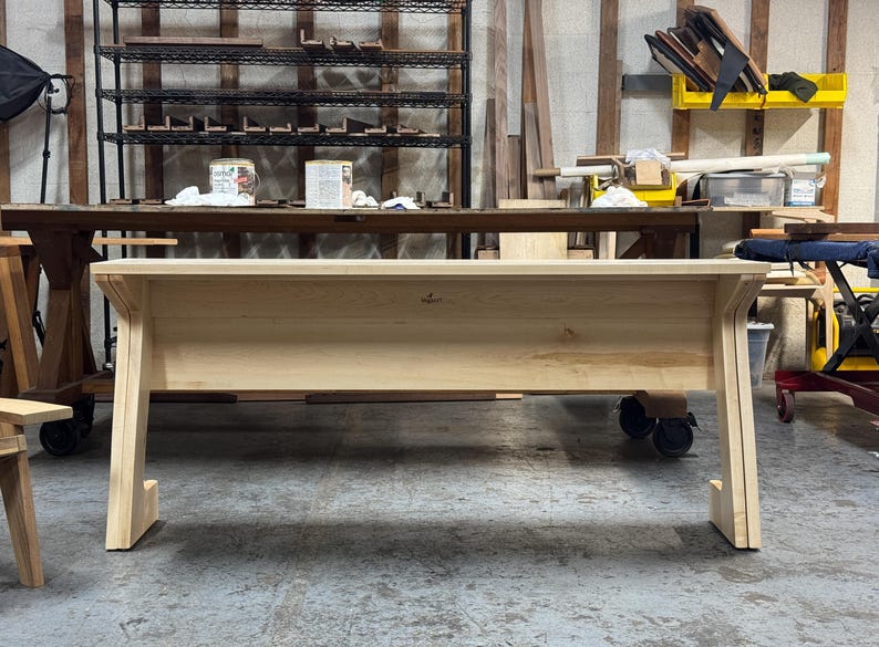 Handmade Drop-Leaf Console Table: Mid-Century Modern Sofa Table, USA made hard maple