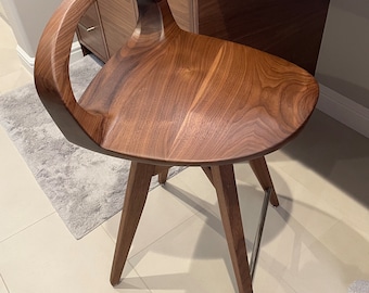Tabouret pivotant en bois, Vanity Stool, fabriqué aux États-Unis