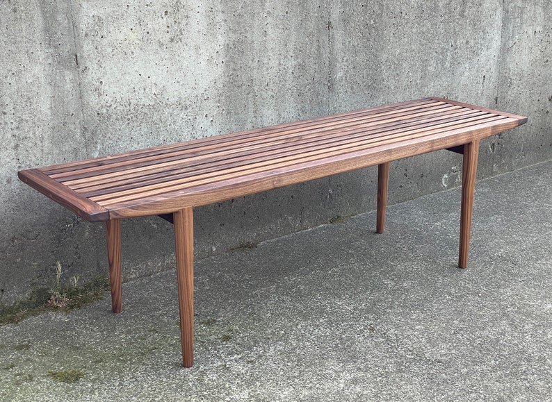 Mid-century Modern Bench, Solid Wood Bench, Dining Set Bench image 4