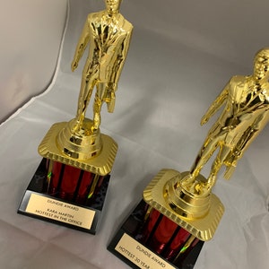 Custom Dundie Trophy Award with your title The Office TV Dunder Mifflin Dundee 10 1/2&quot; Dunde NEW Scranton Award Dwight schrute michael Scott