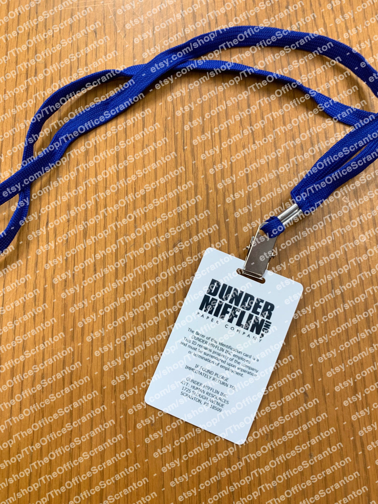 Dunder Mifflin Employee Badge With Lanyard Custom With Your Etsy