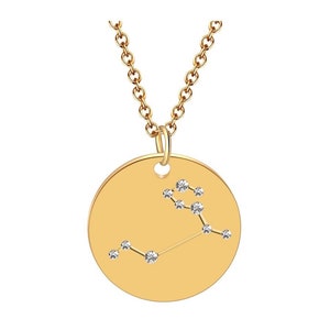 STAR SIGN NECKLACE, Sagittarius Necklace, Aesthetic Zodiac Constellation Rolo Link Chain Astrology Trendy Necklace, Gift For Girlfriend
