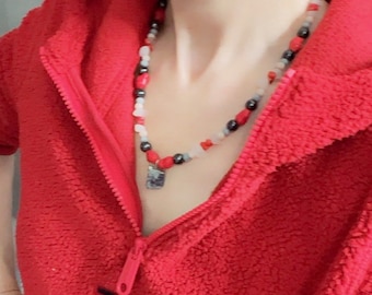 Mixed Beaded Necklace - Unique Design - Gift for her - Natural stone beads