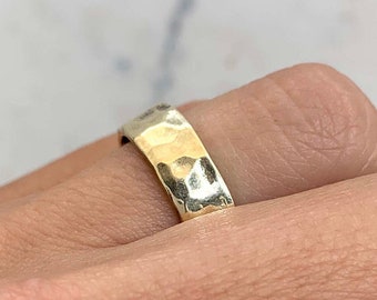 14k Gold Hammered Ring