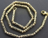 14K Solid Gold Antique Inspired Necklace, Vintage Design Necklace Chain