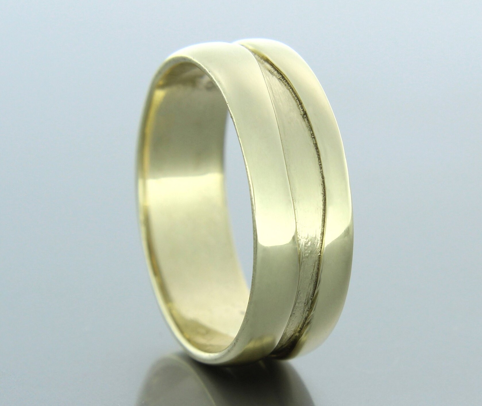 Unisex 14k Gold Wedding Band Premium Contemporary Ring Plain Etsy