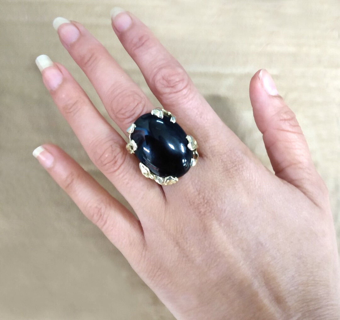 14K Solid Gold Wide & Heavy Structural Ring Abstract Gold - Etsy