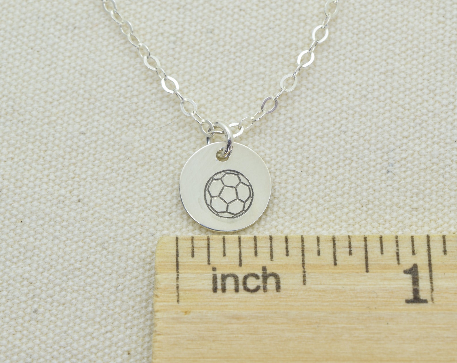 Sterling Silver Soccer Ball Charm Necklace Soccerball Etsy