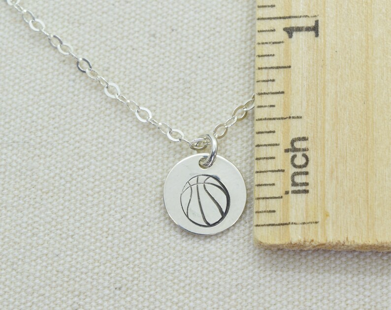 Sterling Silver Basketball Charm Necklace Basketball Pendant | Etsy