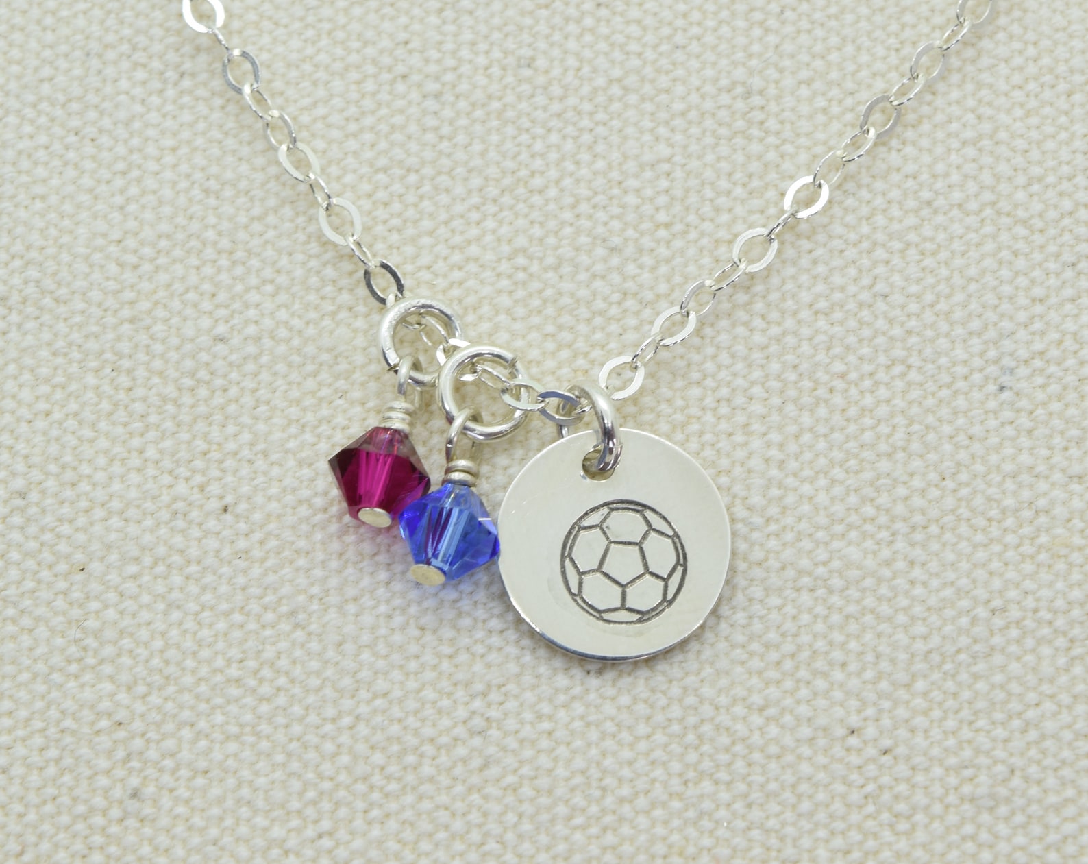 Sterling Silver Soccer Ball Charm Necklace Soccerball Etsy