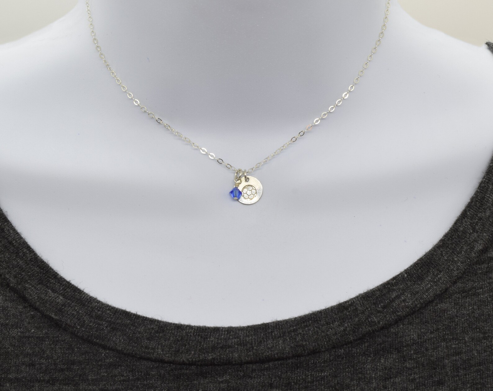 Sterling Silver Soccer Ball Charm Necklace Soccerball Etsy