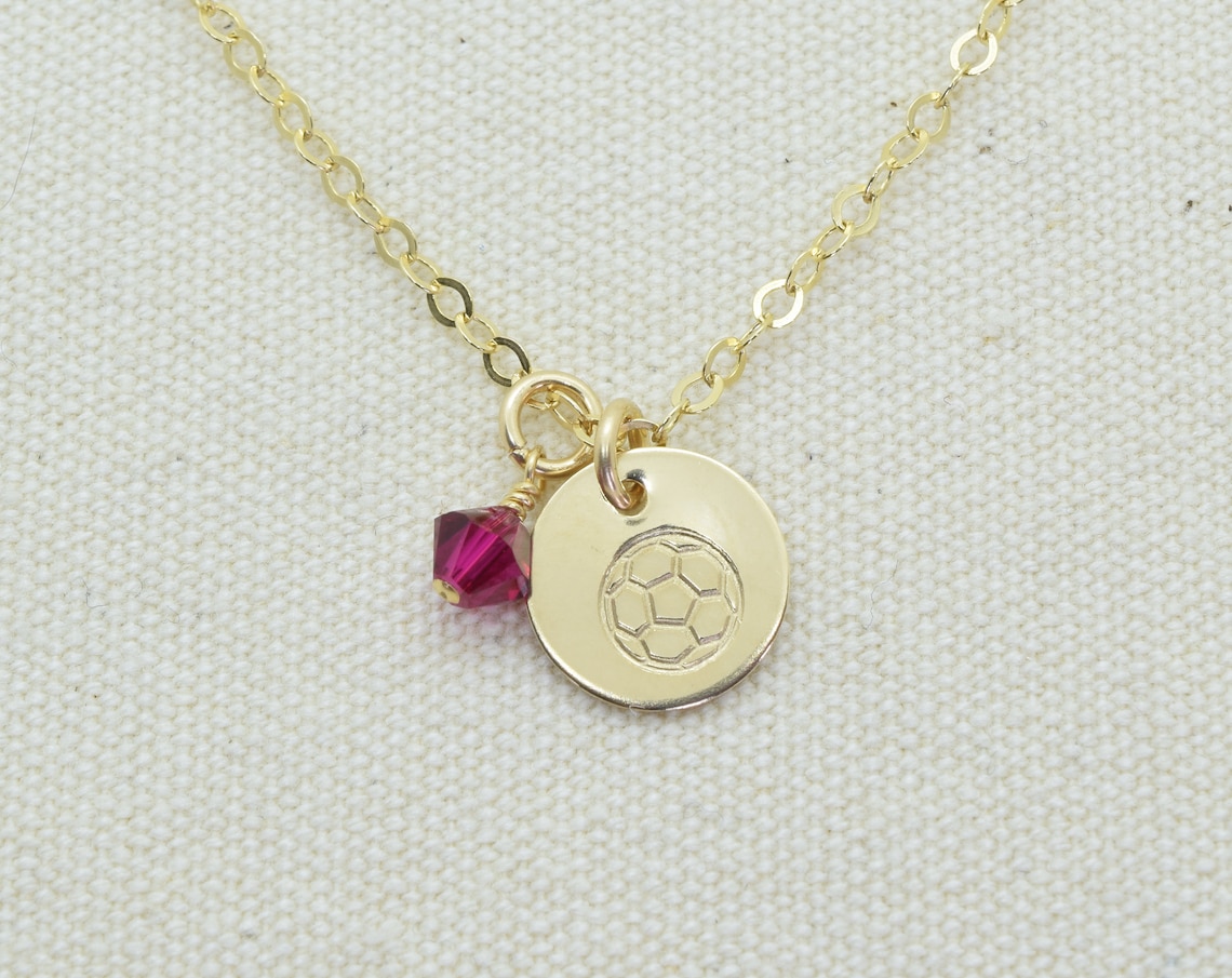 Gold Filled Soccer Ball Charm Necklace, Soccerball Pendant, Sports Team Gift, Sports Mom Gift