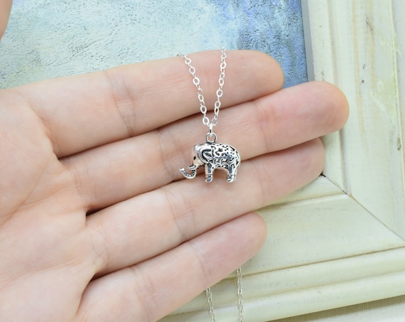Sterling Silver Elephant Charm Necklace 3 D Pendant - Elephant Pendant Necklace Meaning Sterling Silver Elephant Charm Necklace 3 D Pendant - Elephant Pendant Necklace Meaning