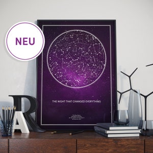 Star Map Cadeau Anniversaire Ciel Étoilé Personnalisé Personnel Star Carte Image Date Anniversaire Nuit de Noces Ciel pour Vous