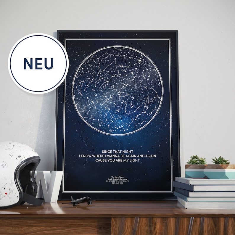 PDF Personalisierte Sternenkarte Sternenhimmel Poster Geschenk Etsy