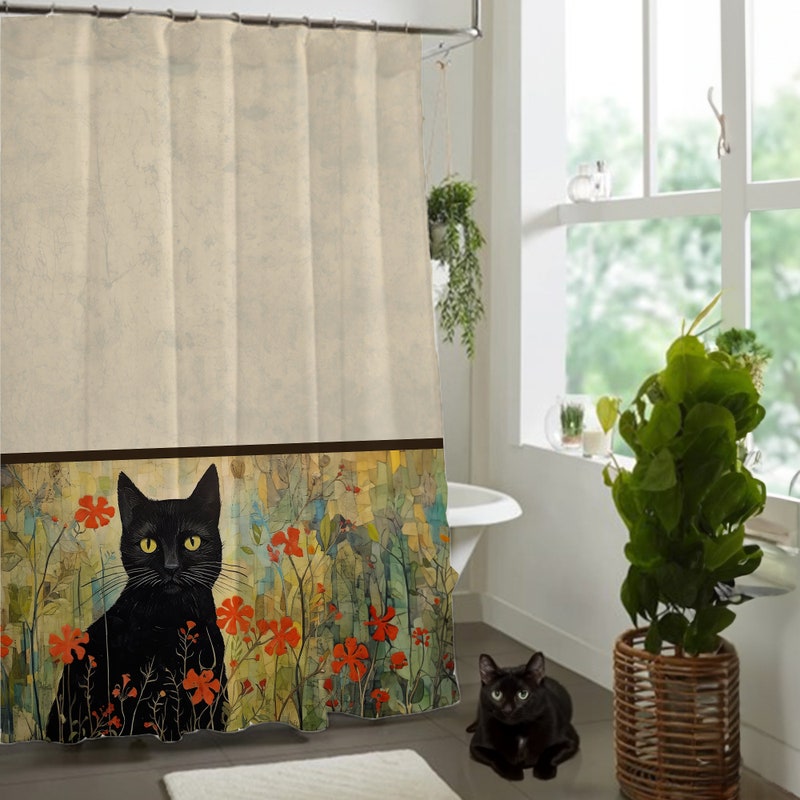 Cat Shower Curtain Etsy