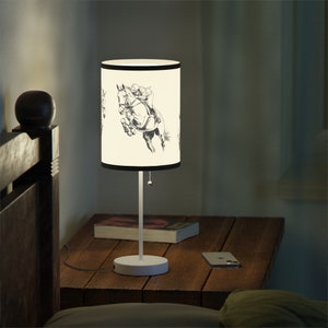 Hunter Jumper Horse Art Lamp, Horse Art Line Drawing Accent Lamp, 3 Different Drawings, Horse Decor, Equine Desk Lamp for Horse Lovers