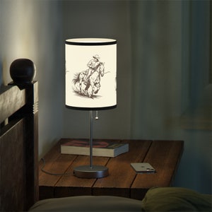 NEW Galloping Cowboy Art Lamp, Horse Art Line Drawing Accent Lamp, Horse Decor Gift, Equine Desk Lamp for Horse Lovers, Office, Housewarming