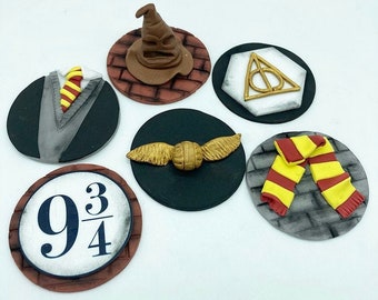 Magical / Wizard theme  - Handmade Edible Birthday Cupcake Toppers