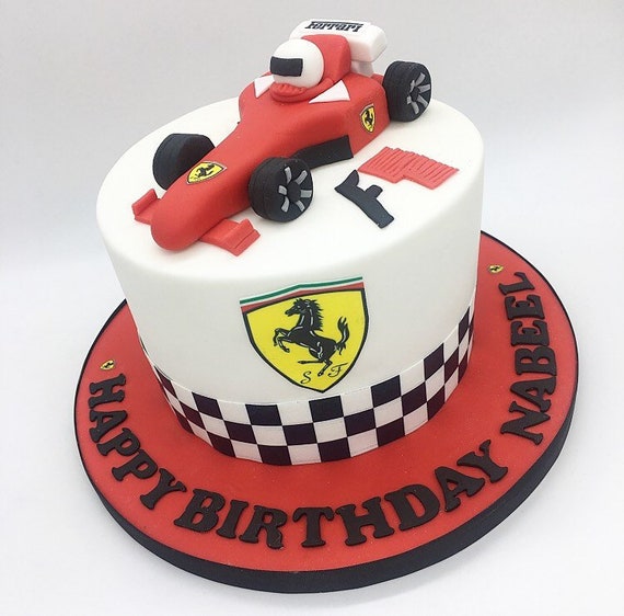 Ferrari Racing Car Topper Gateau Danniversaire Comestible Etsy Ferrari Racing Car Topper Gateau Danniversaire Comestible Etsy