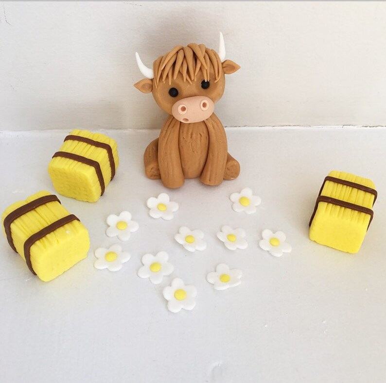 Farmyard Highland Cow / Cow / Hay Bales Handmade Edible Cake Etsy