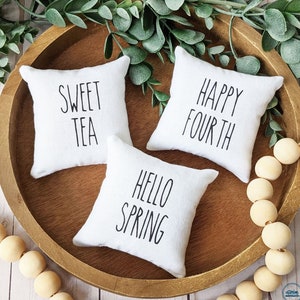 Handmade Mini Farmhouse Pillow: Tier Tray Decor