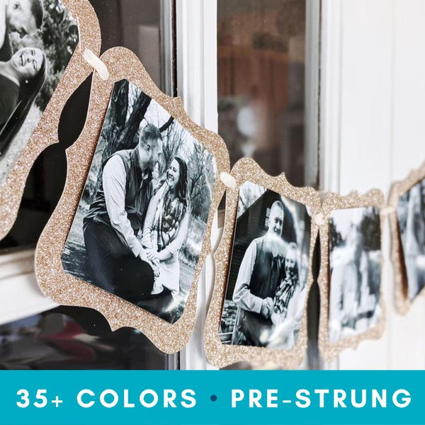 Quatrefoil Photo Banner: 4x4 Bridal Shower Decor