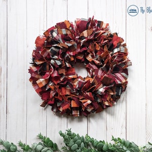 Burgundy Wreath, Small Wreath for Fall, Fall Wreath, Small Wreath for Indoor, Fabric Wreath, Autumn, Fall, Mini Wreath for Cabinet