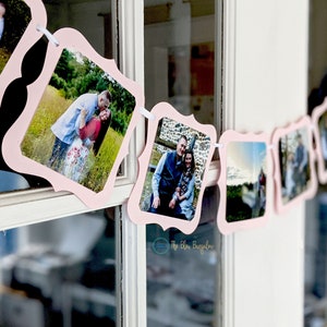 Pink Photo Banner, Bridal Shower Decoration, Rose Bridal Shower, Dusty Pink Bridal Shower, Engagement Party, Rose Gold Party Decor