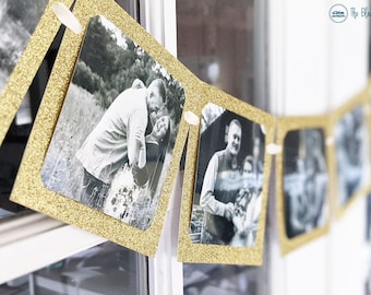 Photo Banner, Graduation Party Decor, Photo Banner Birthday, Bridal Shower Decoration, Engagement Party Decor, Photo Garland, Party Decor