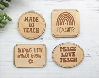Teacher Magnet Set, Teacher Appreciation Gift, Small Teacher Gift, Wooden Fridge Magnets, Cute Fridge Magnets, Unique Magnets, Teacher Gifts