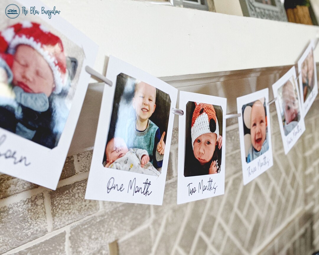 Photo Banner 1st Birthday, Photo Banner First Birthday, Milestone Photo ...
