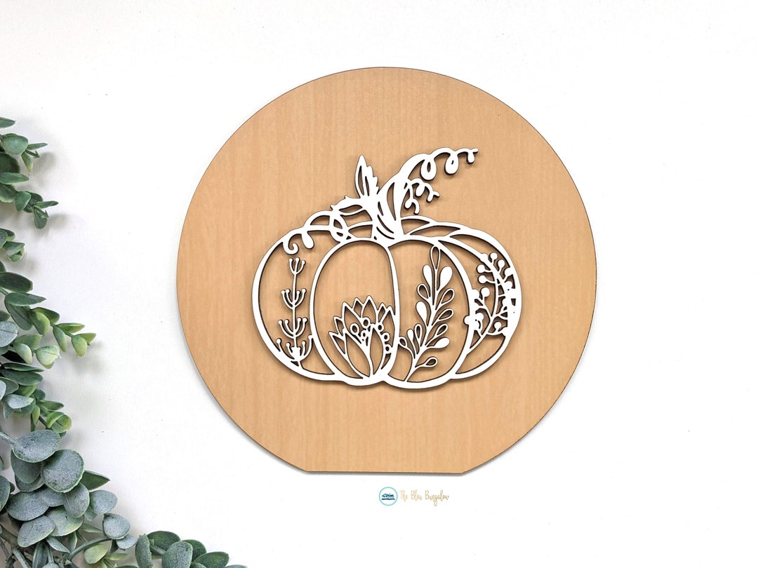 Floral Pumpkin Sign Modern Fall Decor Pumpkin Shelf Sitter - Etsy