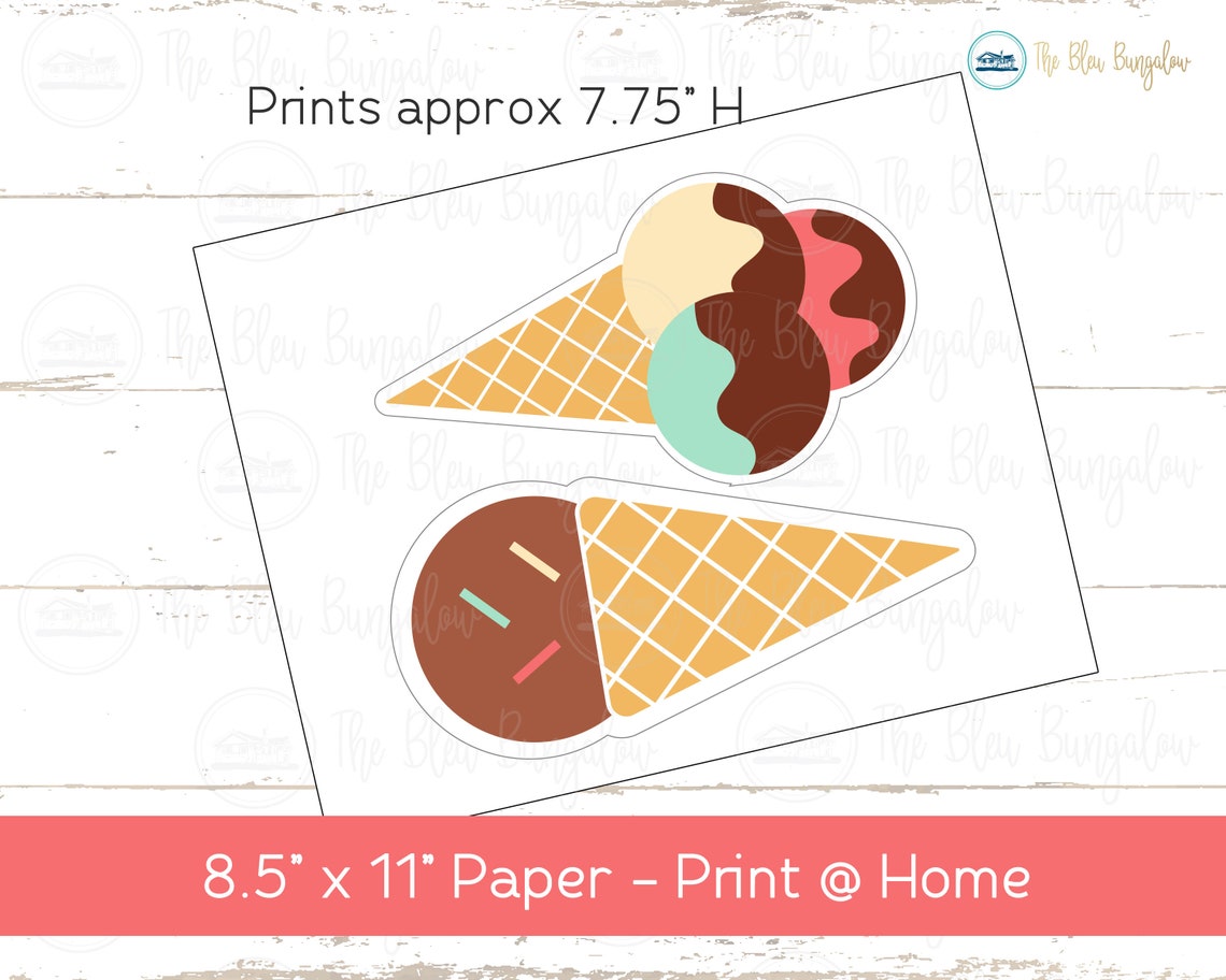 Ice Cream Party Decorations Printable Ice Cream Birthday - Etsy