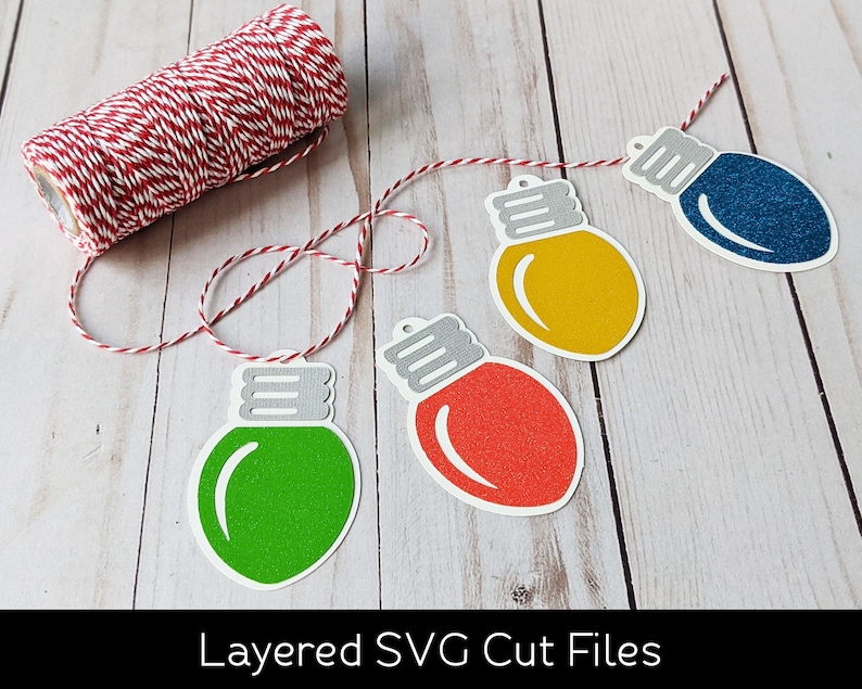 Christmas Light Bulb SVG Gift Tag SVG Christmas Lights SVG Etsy