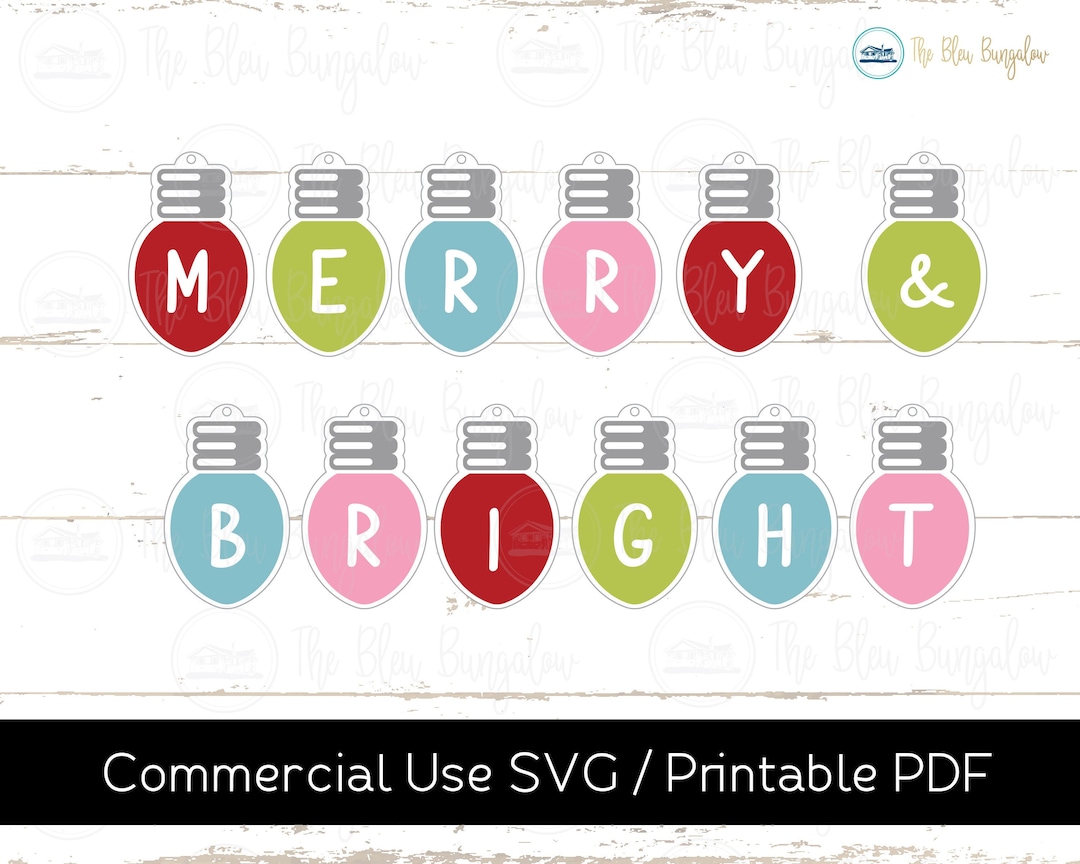 Christmas Light Bulb SVG, Christmas Lights SVG, Christmas Banner SVG