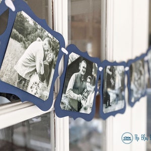Navy Photo Banner: 4x4 Cardstock Picture Garland