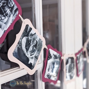 Burgundy & Blush Photo Banner: 4x4&quot; Party Garland