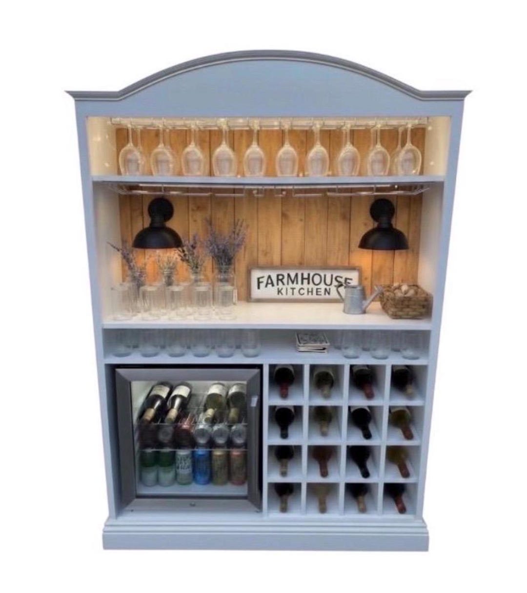 5-foot Arched Cabinet, Upgrade With Fridge, Wine Racks, Cubbies, and ...
