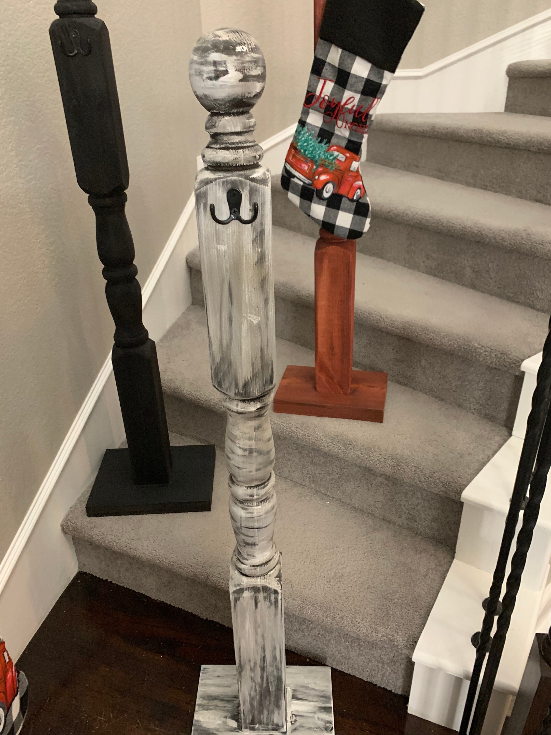 Wood Banister Post Holiday Decor Wood Post Etsy