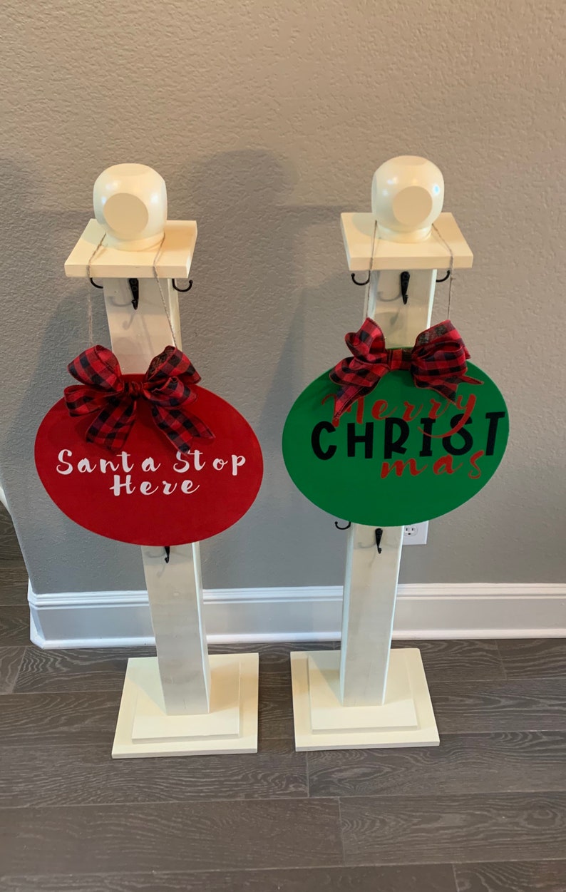 Holiday Wood Post Banister Post Stocking Holder Etsy